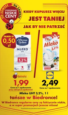 Mleko UHT 3,2% promocja w Biedronka