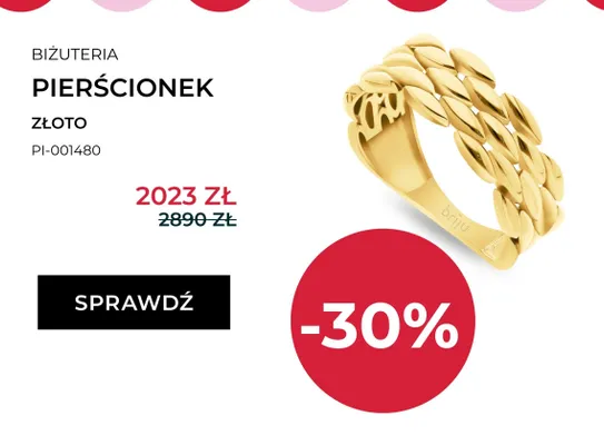 Pierścionek złoty Briju promocja w Briju