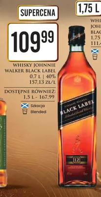 Whisky Johnnie Walker Black Label 40% promocja w Dino