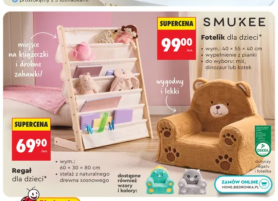 Fotelik dla dzieci Smukee promocja w Biedronka