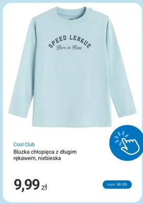 Bluzka chłopięca z długim rękawem Cool Club niebieska promocja w Smyk