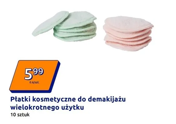 Płatki kosmetyczne do demakijażu wielokrotnego użytku promocja w Action