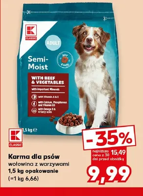 Karma dla psów wołowina z warzywami K-Classic promocja w Kaufland