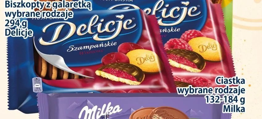 Biszkopty z galaretką Delicje Szampańskie wiśniowe promocja w Kupiec