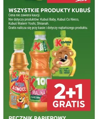 Napój Kubuś Play Woda & Owoce Arbuz promocja w Stokrotka