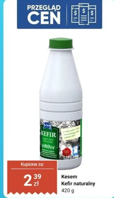 Kefir naturalny 420 g promocja w Dino