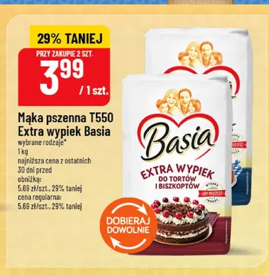 Mąka pszenna T550 Extra wypiek Basia promocja w POLOmarket
