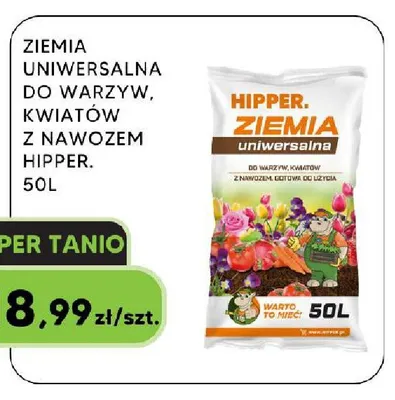 Ziemia uniwersalna do warzyw kwiatów z nawozem Hipper promocja w HIPPER.pl