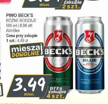 Piwo bezalkoholowe Beck's Blue promocja w Słoneczko