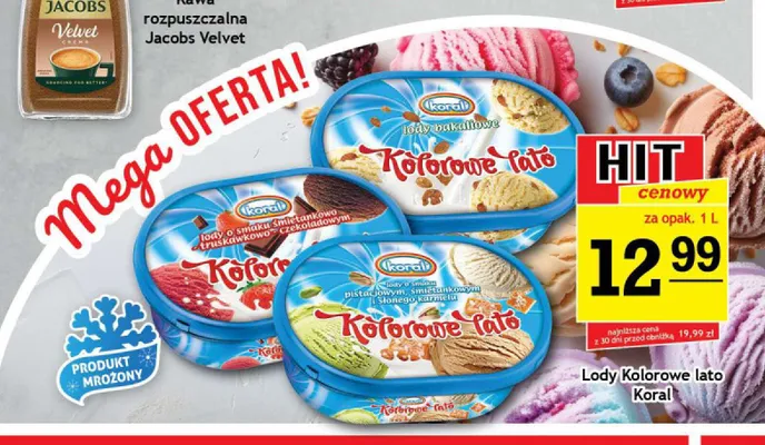 Lody o smaku śmietankowo-truskawkowo-czekoladowym Koral Kolorowe Lato promocja w Gram Market