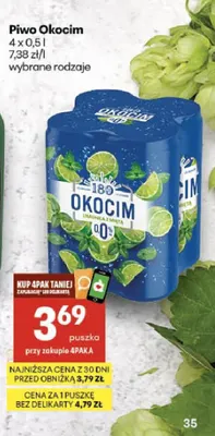 Piwo bezalkoholowe Okocim Limonka z miętą 4-pak 500 ml promocja w Delikatesy Centrum