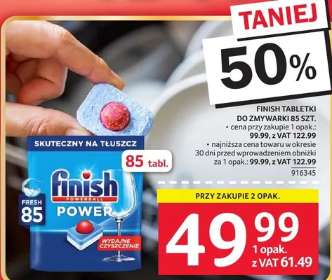 Tabletki do zmywarki Finish Power 85 szt. promocja w Selgros