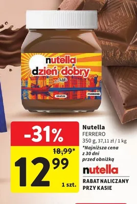 Krem do smarowania Nutella promocja w Intermarche