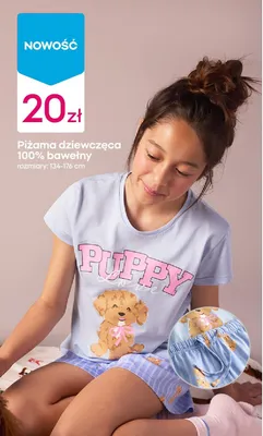 Piżama dziewczęca 100% bawełny promocja w Pepco
