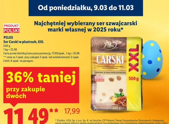 Ser Carski w plastrach XXL promocja w Lidl