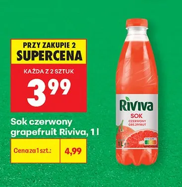 Sok czerwony grapefruit Riviva promocja w Biedronka