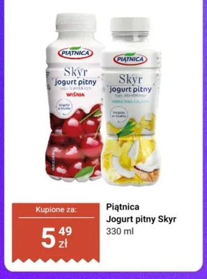 Jogurt pitny Skyr wiśnia Piątnica promocja w Dino