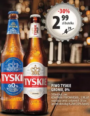 Piwo Tyskie Gronie 0,0% promocja w Arhelan