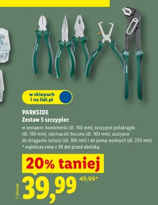 Zestaw 5 szczypiec promocja w Lidl