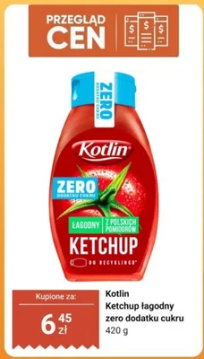 Ketchup łagodny zero dodatku cukru promocja w Dino