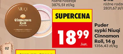Puder sypki Niuqi Cinnamon Roll promocja w Biedronka