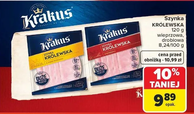 Szynka królewska różne rodzaje promocja w Carrefour