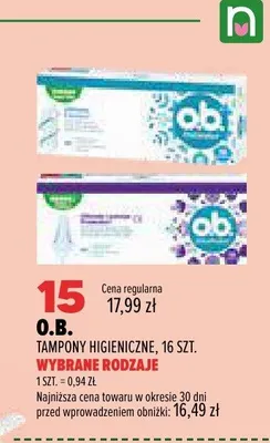 Tampony higieniczne O.B. promocja w Drogerie Natura