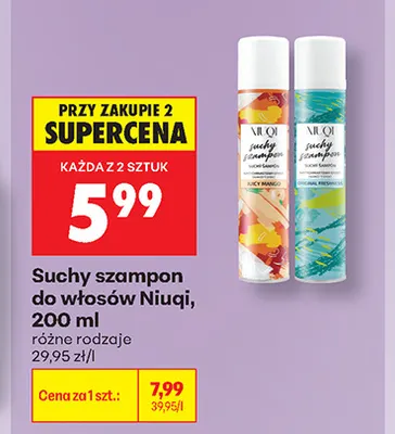 Suchy szampon do włosów Niuqi promocja w Biedronka