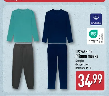 Piżama męska UP2FASHION promocja w Aldi