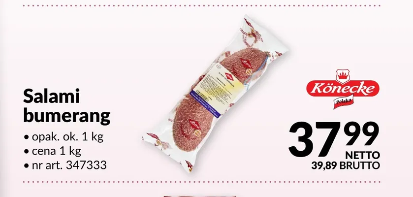 Salami bumerang Könecke promocja w Makro