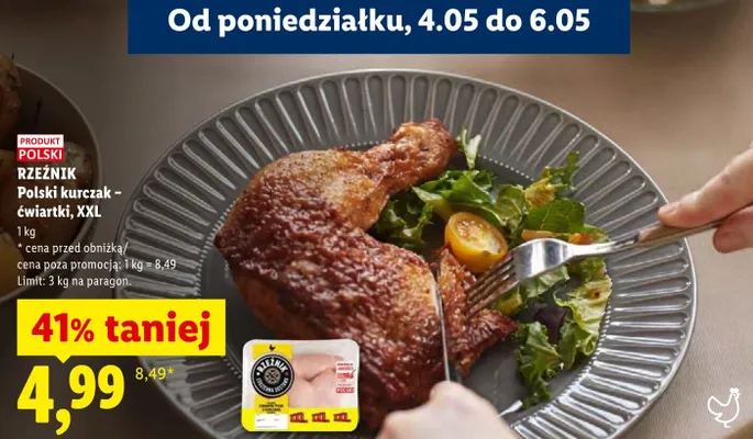 Ćwiartki kurczaka XXL Rzeźnik polski promocja w Lidl