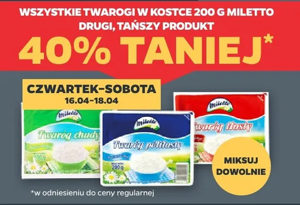 Twarogi w kostce różne rodzaje promocja w Netto