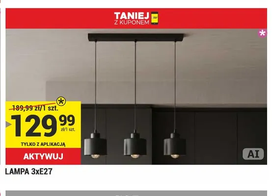Lampa 3xE27 promocja w Merkury Market