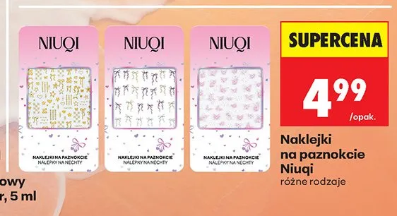Naklejki na paznokcie Niuqi promocja w Biedronka