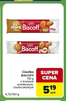 Ciastka Biscoff z kremem waniliowym Lotus promocja w Carrefour Express