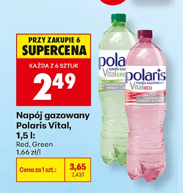 Napój gazowany Polaris Vital Red promocja w Biedronka