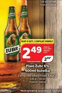 Piwo Żubr 6% promocja w Delfin