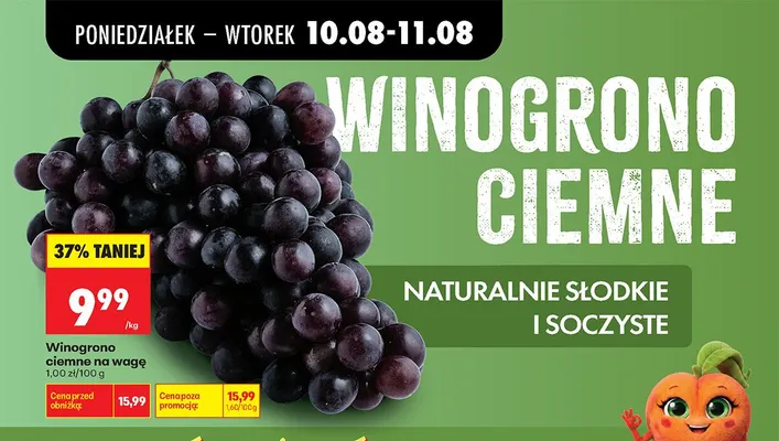 Winogrono ciemne na wagę promocja w Biedronka