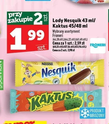 Lody na patyku Kaktus promocja w TOPAZ