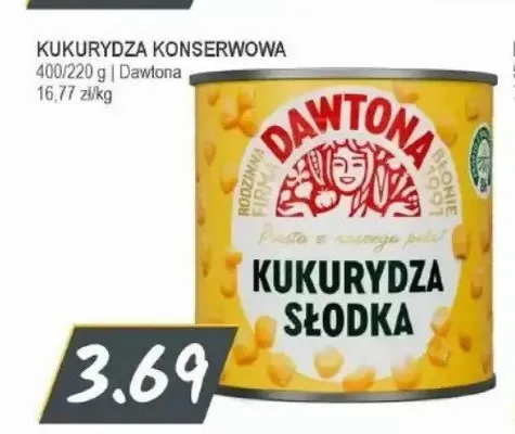 Kukurydza konserwowa słodka Dawtona promocja w Słoneczko