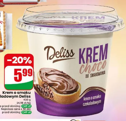 Krem o smaku czekoladowym Deliss promocja w Dino