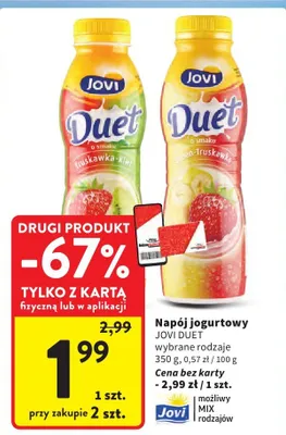 Napój jogurtowy Duet wybrane rodzaje promocja w Intermarche