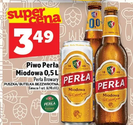 Piwo Perła Miodowa 0,5 l promocja w TOPAZ