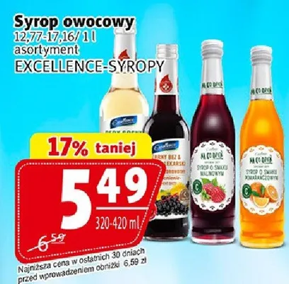 Syrop owocowy 300-420ml Excellent promocja w Prim Market