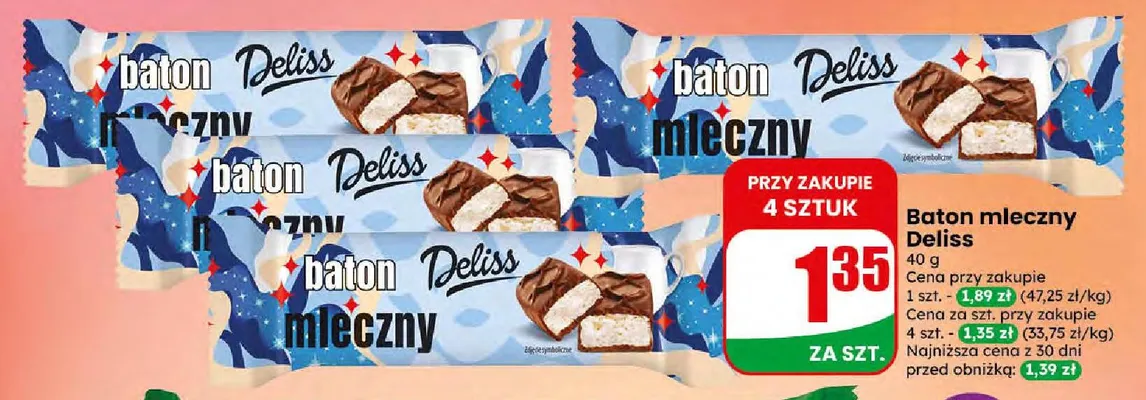 Baton mleczny Deliss promocja w Dino