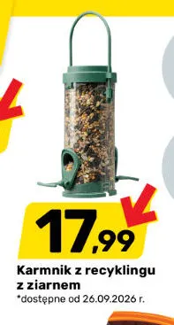 Karmnik z recyklingu z ziarnem promocja w Bricomarche