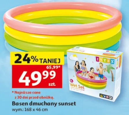 Basen dmuchany sunset Intex wym.: 168x46cm promocja w Auchan