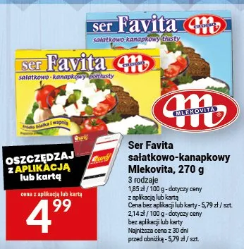 Ser Favita sałatkowo-kanapkowy Mlekovita promocja w Twój Market