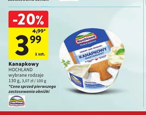 Serek twarogowy Kanapkowy Hochland promocja w Intermarche
