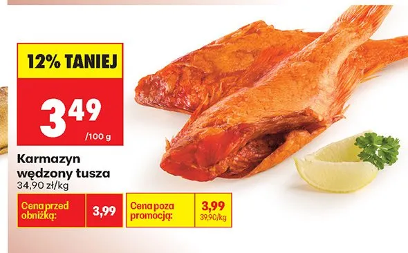 Karmazyn wędzony łusza promocja w Biedronka